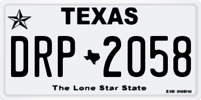 TX license plate DRP2058