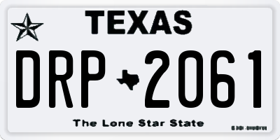 TX license plate DRP2061