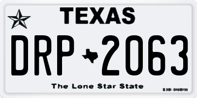 TX license plate DRP2063