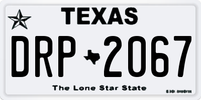 TX license plate DRP2067