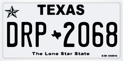 TX license plate DRP2068