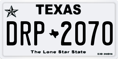 TX license plate DRP2070