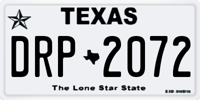 TX license plate DRP2072