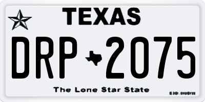 TX license plate DRP2075