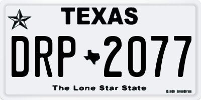 TX license plate DRP2077