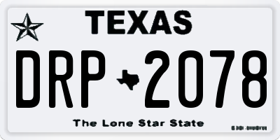 TX license plate DRP2078