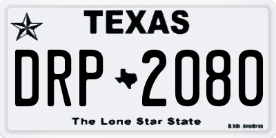 TX license plate DRP2080