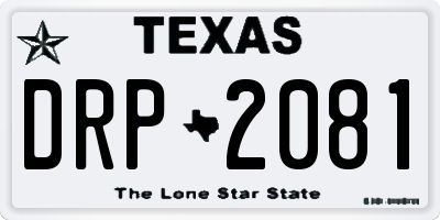 TX license plate DRP2081