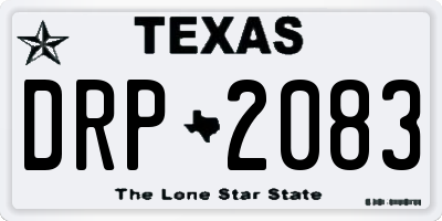 TX license plate DRP2083