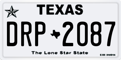 TX license plate DRP2087