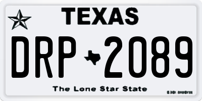 TX license plate DRP2089