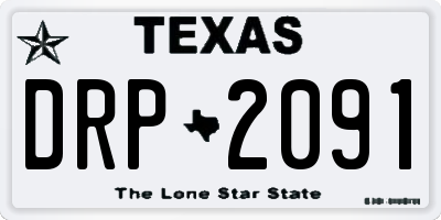 TX license plate DRP2091