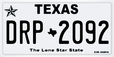 TX license plate DRP2092