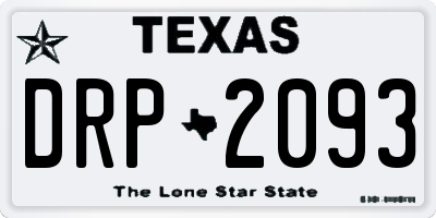 TX license plate DRP2093