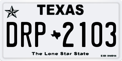 TX license plate DRP2103
