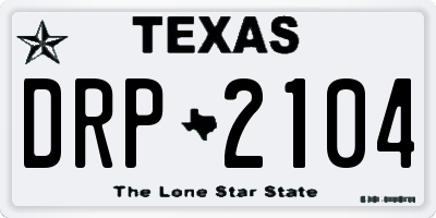 TX license plate DRP2104