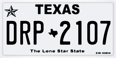 TX license plate DRP2107