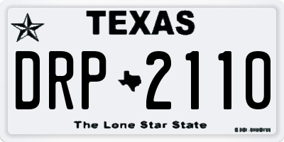 TX license plate DRP2110