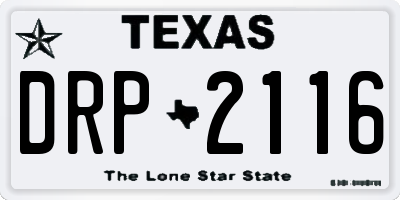 TX license plate DRP2116