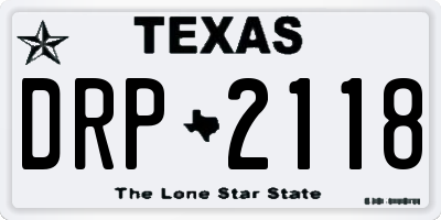 TX license plate DRP2118