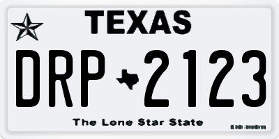 TX license plate DRP2123