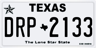 TX license plate DRP2133