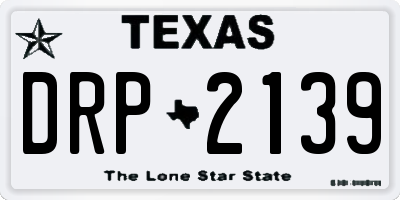 TX license plate DRP2139
