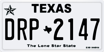 TX license plate DRP2147