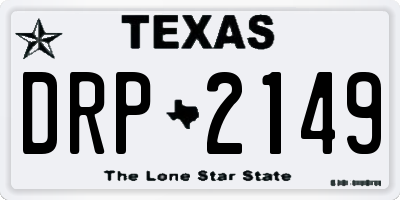 TX license plate DRP2149