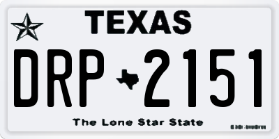 TX license plate DRP2151