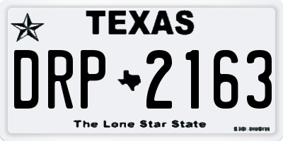TX license plate DRP2163