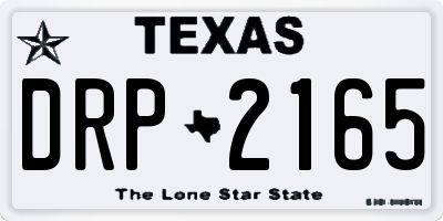 TX license plate DRP2165
