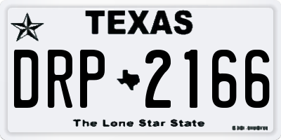 TX license plate DRP2166
