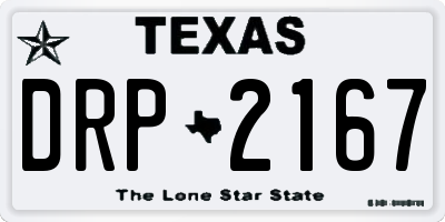 TX license plate DRP2167