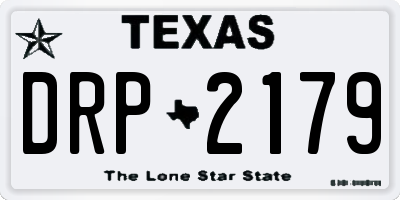 TX license plate DRP2179