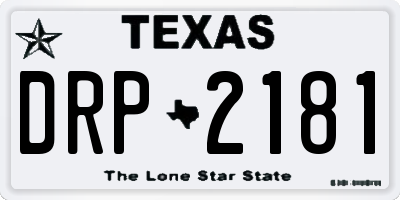 TX license plate DRP2181