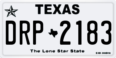 TX license plate DRP2183