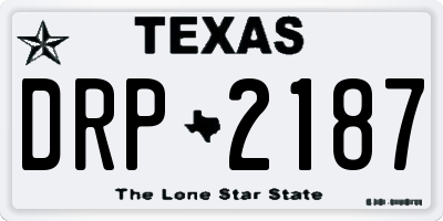 TX license plate DRP2187
