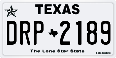 TX license plate DRP2189