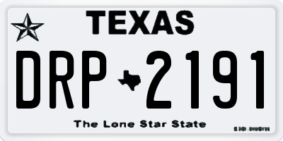 TX license plate DRP2191