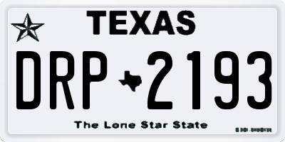 TX license plate DRP2193