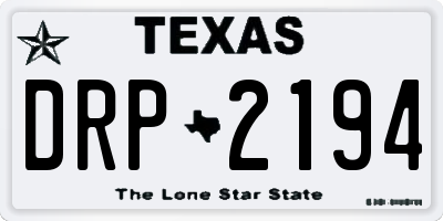 TX license plate DRP2194