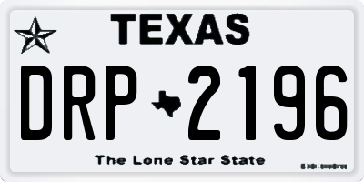 TX license plate DRP2196