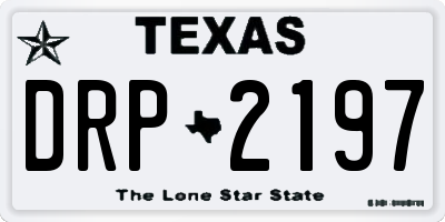TX license plate DRP2197
