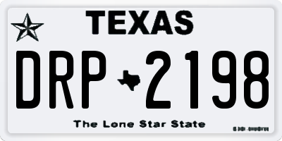 TX license plate DRP2198
