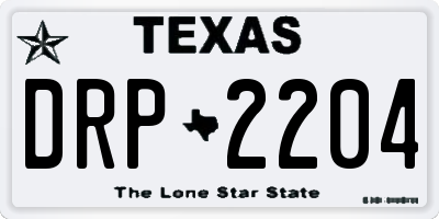 TX license plate DRP2204