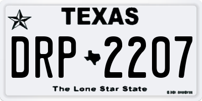 TX license plate DRP2207