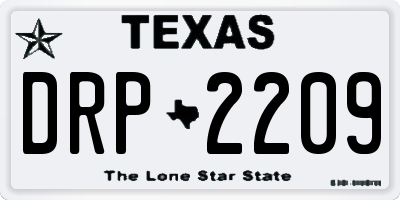 TX license plate DRP2209