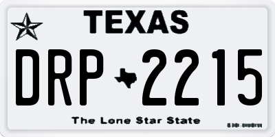 TX license plate DRP2215