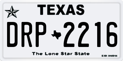 TX license plate DRP2216